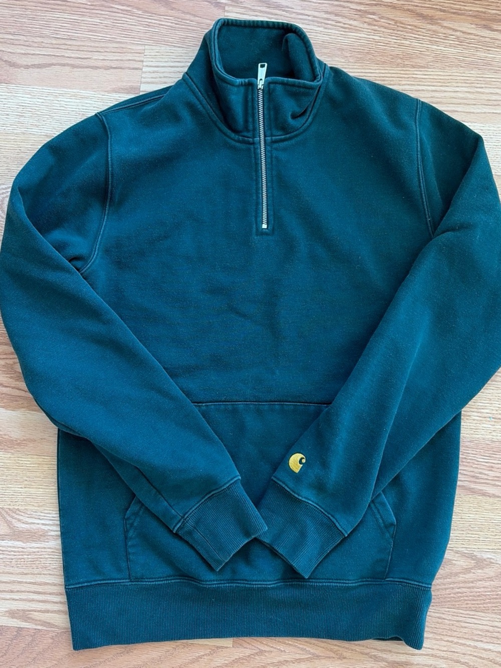 Carhartt WIP Dark Green Half-Zip Pullover Sweatshirt